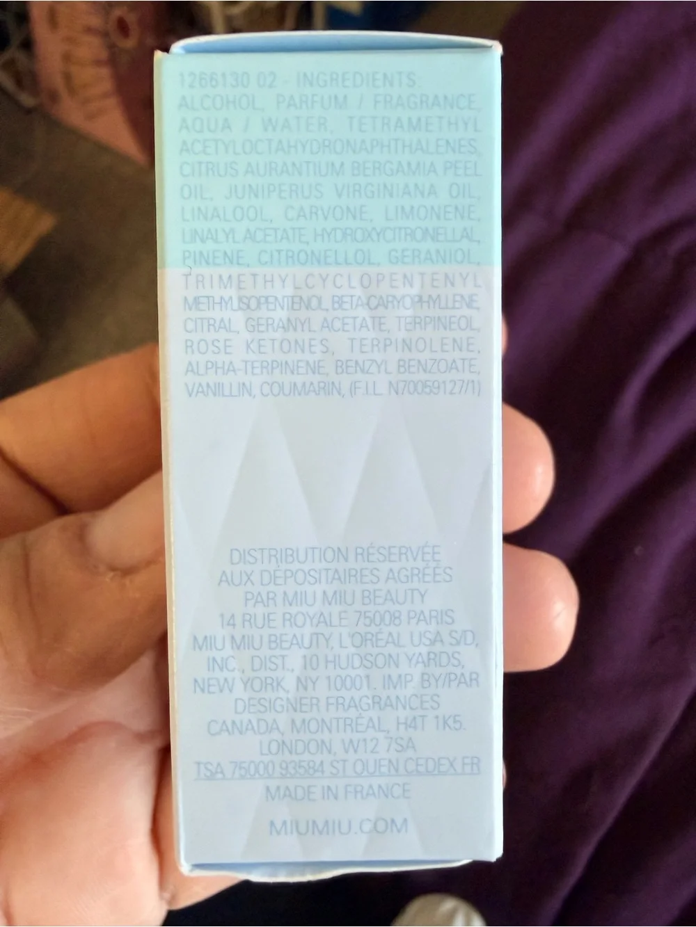 Miu Miu Fleur de Lait Mini Eau de Parfum - Pale Blue and White .23oz - Picture 3 of 5